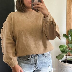 Target‎ A new Day Bubble Ruffle Sleeve Cropped Sweater. Size S